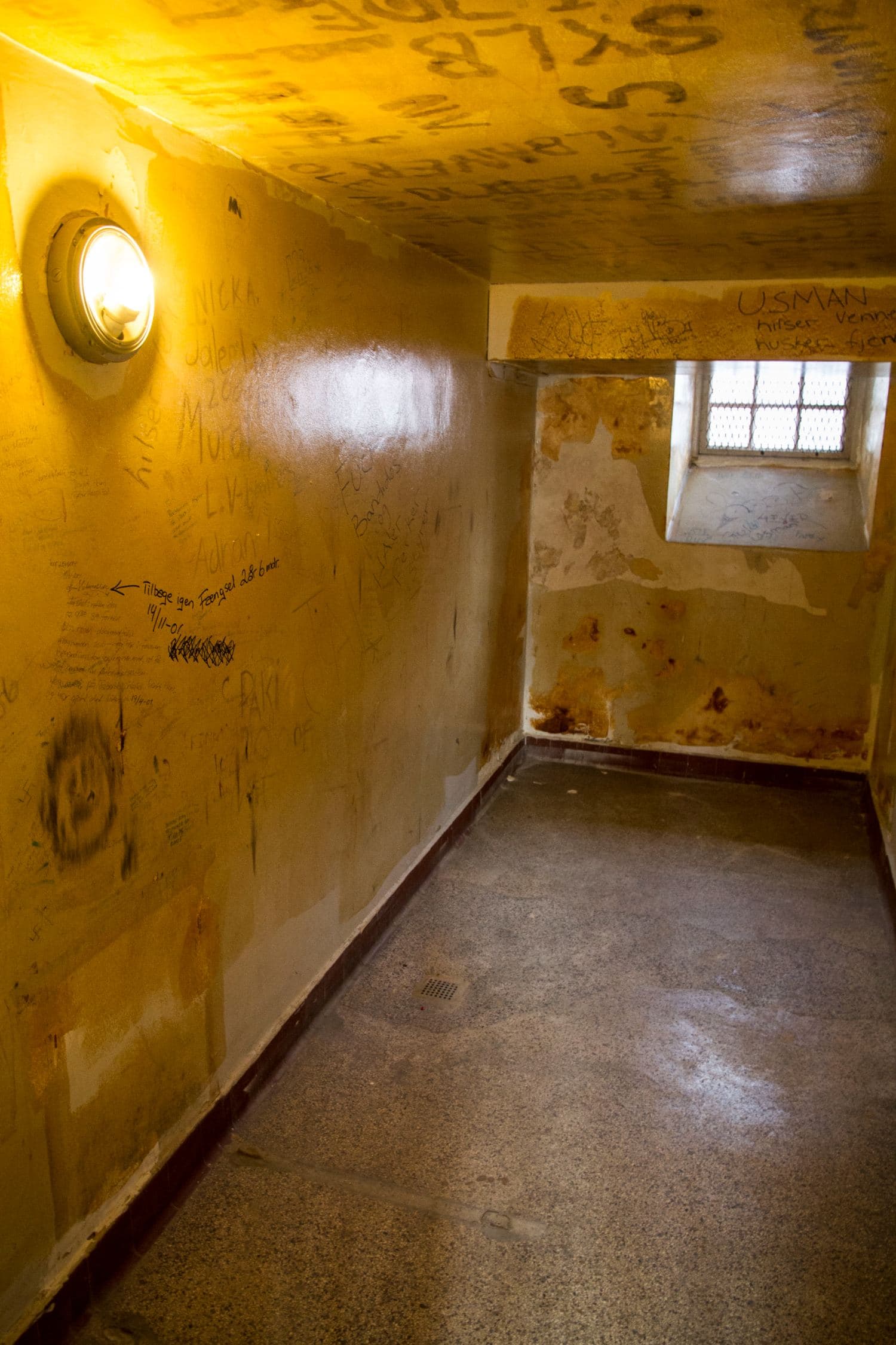 The old holding cells in the basement