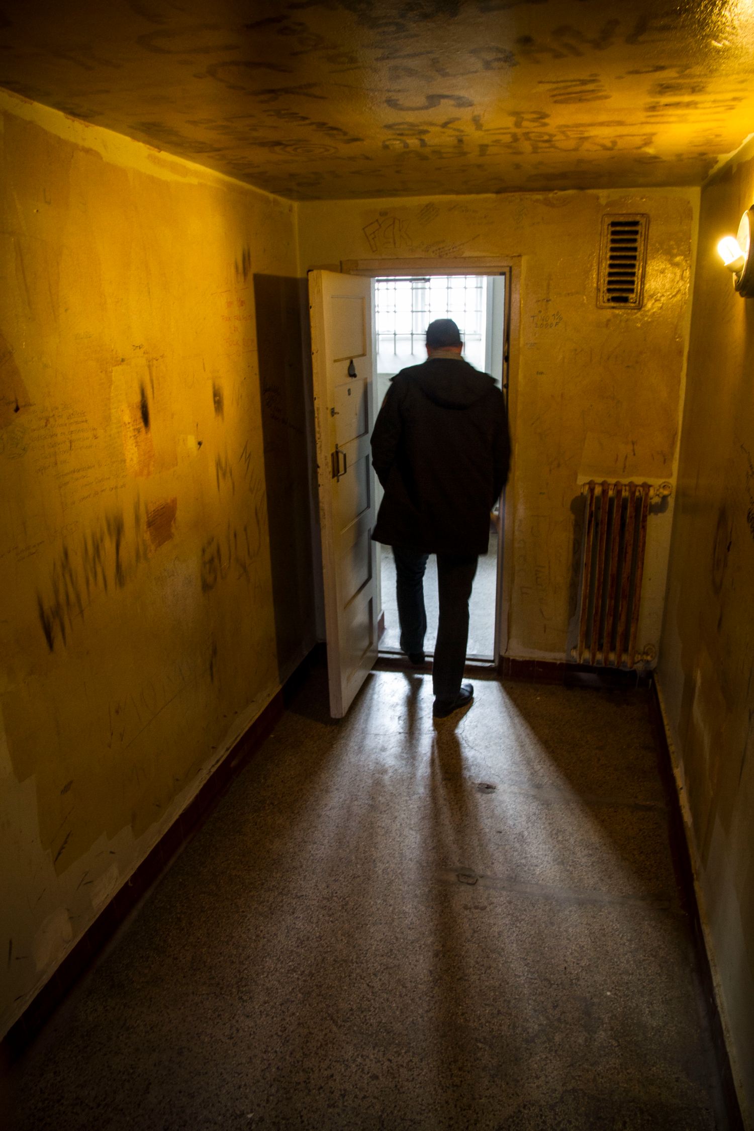 The old holding cells in the basement