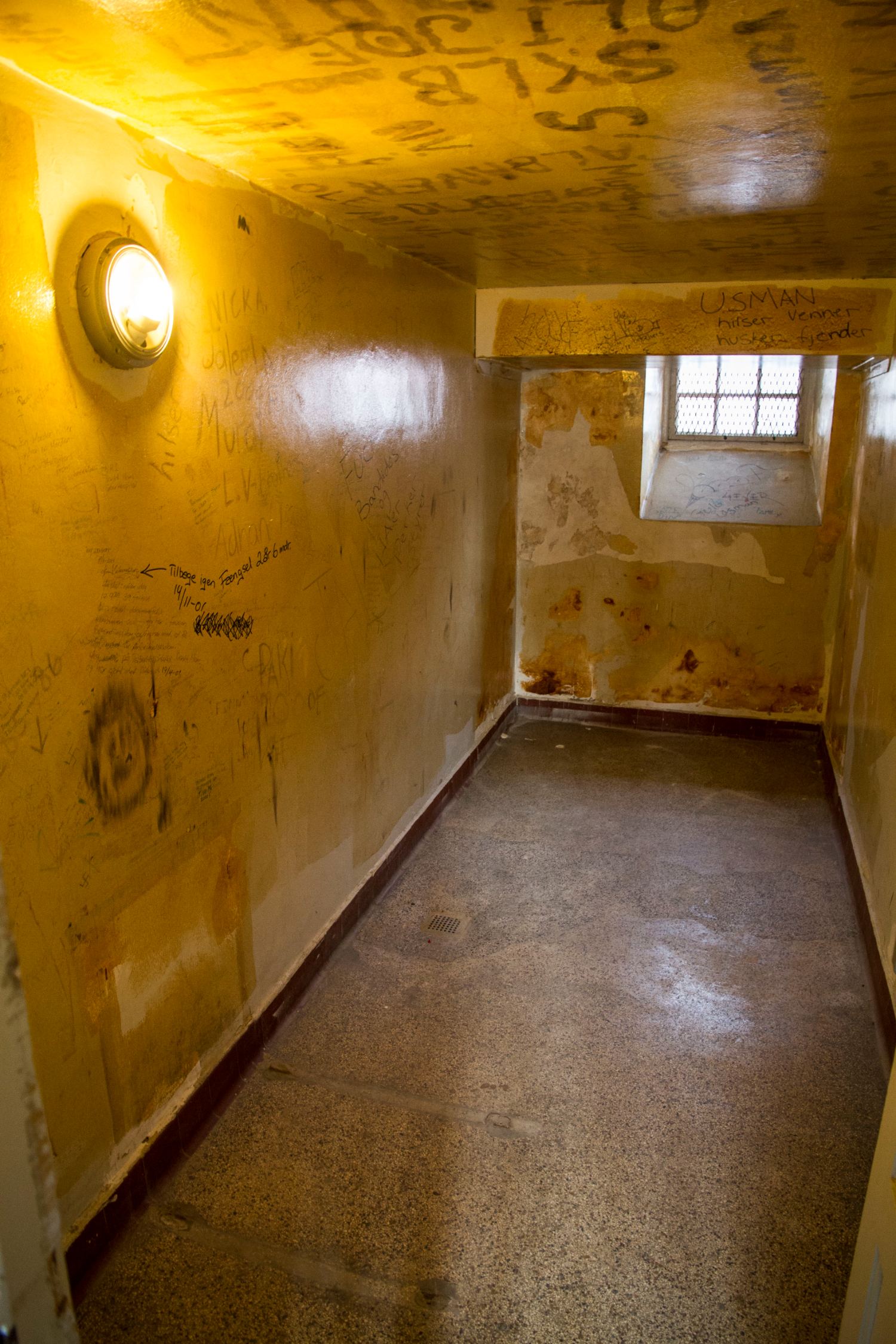 The old holding cells in the basement